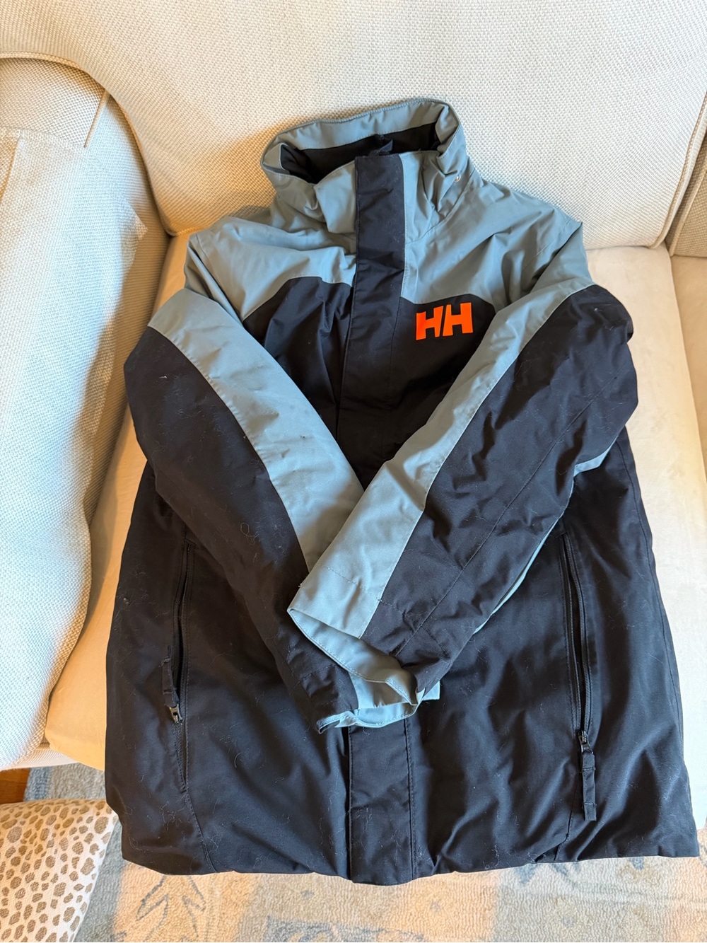 Helly Hansen BoysBlack & Light Gray Jacket with Orange HH Logo